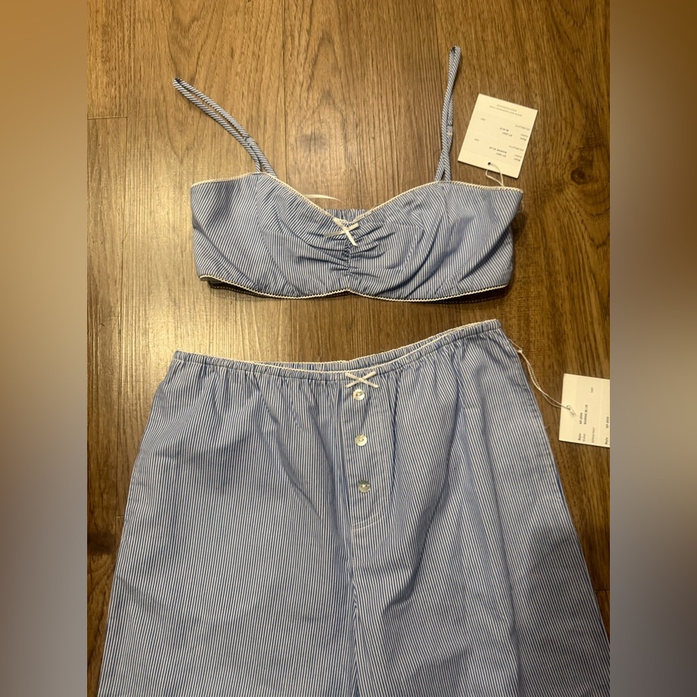 NIA Zed Bralette & Adnan Pant 2 Set in Marine Blue Size S NWT - Picture 8 of 9